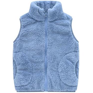Imagem de Colete de lã AIWUHE para meninos e meninas, com zíper, jaqueta sem man