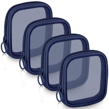 Imagem de Bolsa de maquiagem Weewooday Mesh Cosmetic Travel Toalete x4