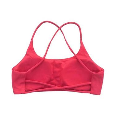 Imagem de Top De Fitness Feminino Em Cor Sólida Com Costas Cruzadas Para Yoga E 