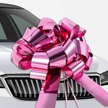 Imagem de WRAPAHOLIC Arco de carro grande de 58 cm - Design roxo brilhante - perfeito para decoração de carro, aniversário, férias, Natal