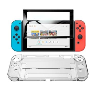 Imagem de Kit Capa Transparente + Película de vidro para Nintendo Switch (Transparente)