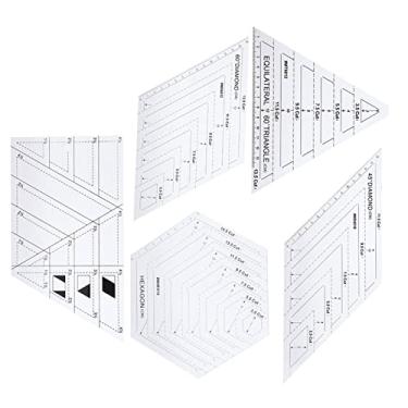Imagem de Yunseity Modelos de Régua de Retalhos para Medição e Desenho, Adequados para Régua de Corte de Faca de Roda, para Entusiastas de DIY, 5 Peças