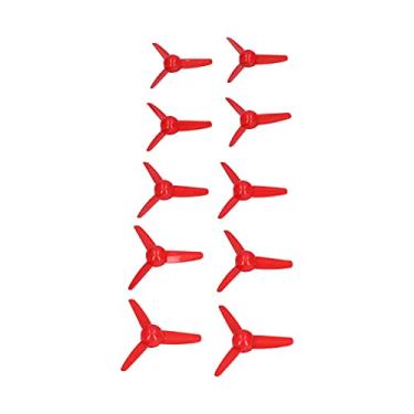 Imagem de AUNMAS 3 Lâminas Hélice 10pcs 70 Mm Hélices Plásticas para Brinquedos RC DIY Com Orifício de 2 Mm para o Motor de Controle Remoto do Eixo de Controle de Carro de Carro Acessórios (Vermelho)