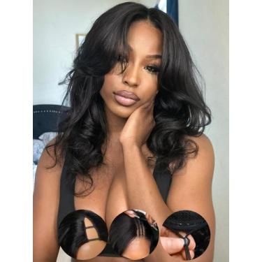 Imagem de Peruca KLAIYI EasiContour V Part Human Hair Body Wave 14" 150%