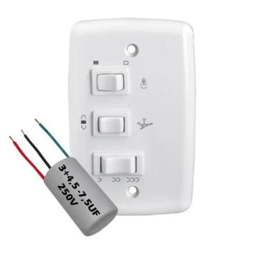 Imagem de Chave Capacitiva 3 Velocidades 127V 1 Lâmpada Com Capacitor 4 + 3,5Uf 