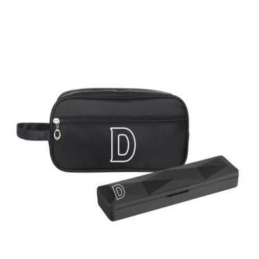 Imagem de Kit Necessaire e Porta Escova Preto Personalizado Iniciais - Mormino, 