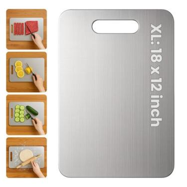 Imagem de Tábua de corte YoYouLee Titanium 45x30 cm antiaderente de dupla face
