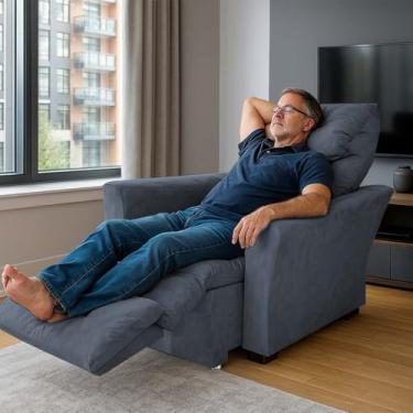 Imagem de Poltrona Retrátil e Reclinável Modelo Mariane Cinza