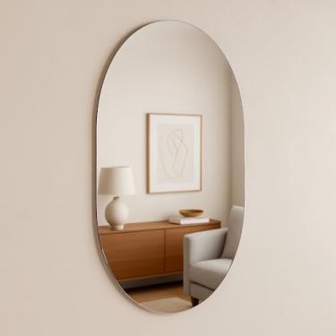 Imagem de Espelho Oval Lapidado 80×50cm Decorativo Moderno Para Banheiro Sala ou Quarto (Oval 50x40)