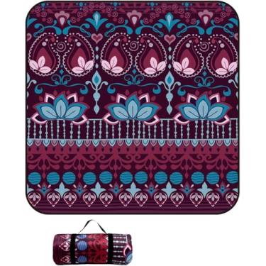 Imagem de Manta De Piquenique Extra Grande 300x300, Dobrável E Portátil, à Prova D'água, Carpete Grosso De 3 Camadas Para Barracas Grandes Com Alça De Transporte Para Camping, Parque E Jar, A