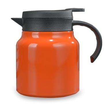 Imagem de Garrafa térmica única de aço inoxidável de 765 g, recipiente de creme isolado a vácuo de parede dupla, dispensador de bebidas para leite e chocolate quente, bule de chá. (laranja)