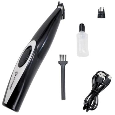 Imagem de Máquina Aparador de Pelos - Tosa para Pet - HK-2020C, Portátil, Recarregável USB, com Lâmina em Aço Inox, Pentes Limitadores, Kit Completo para Acabamento em Patas, Orelhas e Focinho