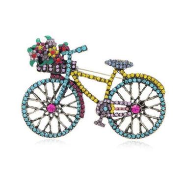 Imagem de Alfinetes de broche, bicicleta vintage, liga retrô, distintivo de lape