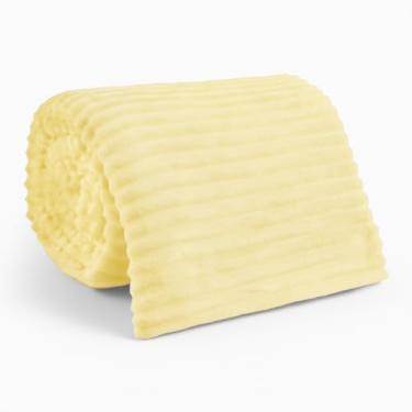 Imagem de Manta Cobertor Casal Microfibra Canelada Antialérgica Coberta Macia Riscada Quentinha 1,80x2,00Mt(Creme)