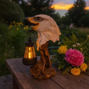 Imagem de Estátua de águia movida a energia solar para decoração externa - uma estátua de jardim para estações, leve, um presente exclusivo para avó e mãe