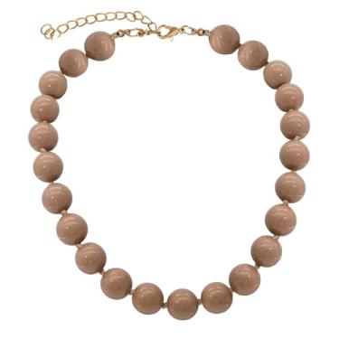 Imagem de JNF Colar de gargantilha turquesa grossa feminina com contas grandes e turquesa, X-Large, Acrílico, Sem Pedra Preciosa