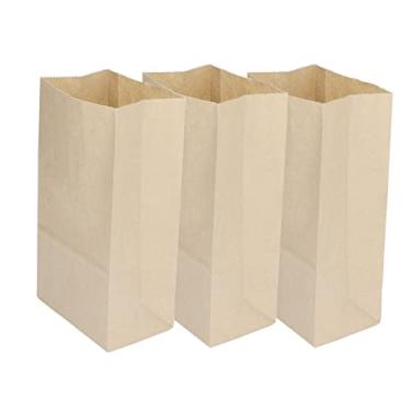 Imagem de KIMISS Saco de Papel Kraft à Prova de Graxa de 100 Unidades para Alimentos, Sacos de Mercearia Marrom Descartáveis ​​ideais para Sanduíches, Doces e Comida para Viagem (180x90x55mm)