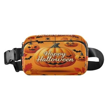 Imagem de CEBUGI Mini pochetes de caminhada para homens e mulheres, abóboras de Halloween, modernas, resistentes à água, com cinto ajustável para treino, viagem, corrida