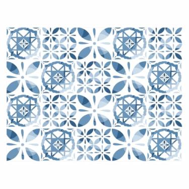 Imagem de Jogo Americano Mesa Posta Kit 2 a 12 Unidades Impermeável Decoração de Mesa (Azulejo Português,Kit 6 peças)