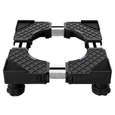 Imagem de QinSuiKai Suporte de mini geladeira duplo mais forte, 8 tubos de aço e 4 pés fortes com base elevada suportes de geladeira ajustáveis, adequado para máquina de lavar, secadora, armário de vinho