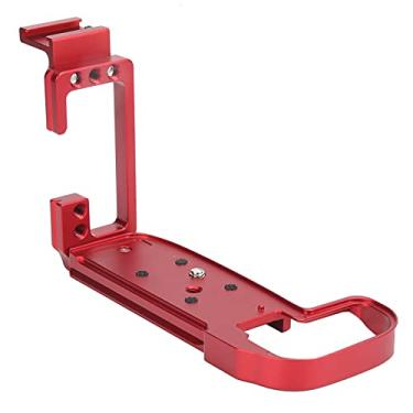 Imagem de KIMISS L Suporte de Placa de Liberação Rápida, Resistente, Liga de Alumínio, Suporte de Mão Com Sapata para Câmera Slr R5, Tiro Vertical, Preto e Vermelho (Vermelha)