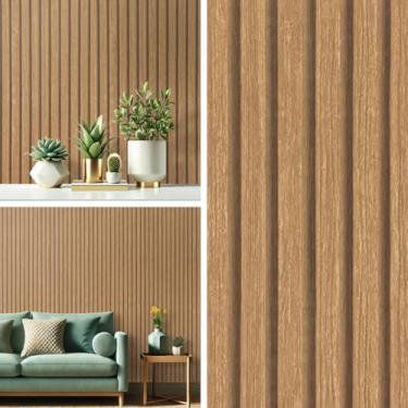 Imagem de 5 Metros - Papel Adesivo Envelopamento Móveis Imita Madeira (Ripado Nogueira Escuro)