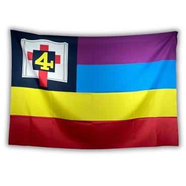 Imagem de Bandeira Decorativa Igreja Quadrangular, Uso Interno/Externo, Multicolorido, 150x100cm, Tecido Oxford, Sublimação Laser, Decoração