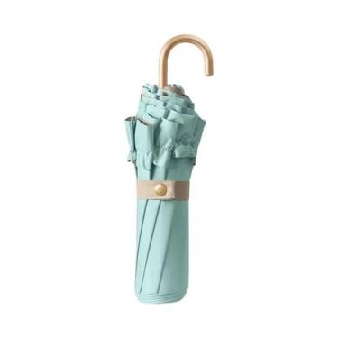 Imagem de Guarda-Sol Portátil Dobrável De Cor Pura Com Proteção UV, Sombrinha De