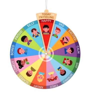 Imagem de Roda das Emoções Pelúcia Macia para Crianças, Quadro 13 Sentimentos Brinquedo Aprendizagem Socioemocional para Bebês Crianças Ferramenta Sensorial Portátil Cantinho Calma