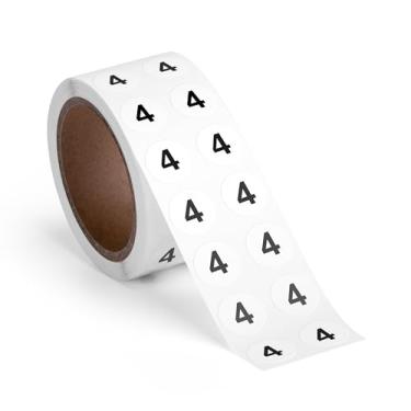 Imagem de 1000 adesivos número 4, etiquetas de pontos número quatro de 1,3 cm para organização, inventário, 1000/rolo