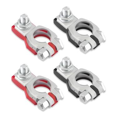 Imagem de 4 peças de terminais de bateria de carro compatíveis com Nissan Altima Maxima, conectores de terminal de bateria de cobre para terminais de cabos de bateria, terminal de bateria negativo e positivo