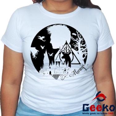 Imagem de Baby Look Harry Potter 100% Algodão Blusa Feminina Hogwarts All Geek, 