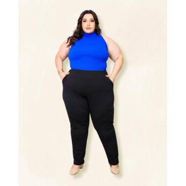 Imagem de Calça Feminina Social Plus Size Malha Crepe Legging Ocasioes G1 ao G8 