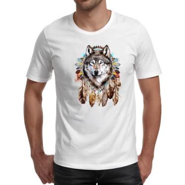 Imagem de Camiseta Unissex Lobo Nativo Americano, G
