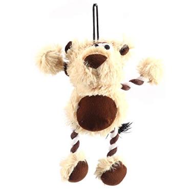 Imagem de SIWOTED Soft Plush Pet Dentes Limpeza Proteção Mastigação Morder Brinquedo de Treinamento Interativo para Cães (Urso Aprox.18x10cm/7.1x3,9 pol.)