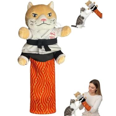Imagem de Brinquedos interativos para gatos, luva de luta livre, brinquedo interativo de fantoches com acolchoamento resistente, fantoche de gatinho de karatê com manga protetora no antebraço. (2)