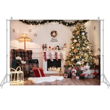 Imagem de pano de fundo para fotografia de pano de fundo para fotos de Natal 2,1 x 1,5 m / 7 x 1,5 m, pano de fundo para fotografia de Natal, cenários de fotografia de retrato