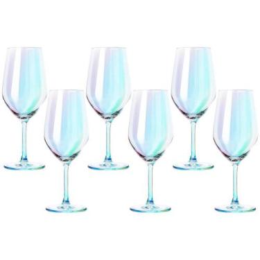 Imagem de Jogo de Taças de Vinho de Cristal Furta Cor com Titânio Mendoza 460ml 