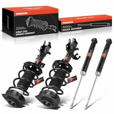 Imagem de A-Premium Conjunto (4) Conjunto completo de amortecedor dianteiro e traseiro e conjunto de mola helicoidal compatível com Nissan Versa 2007 2008 2009 2010 2011 2012 1,8L, substituição # 172351, 172352
