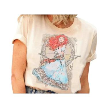Imagem de Camiseta Casual De Verão Em Algodão Com Estampa De Aquarela Da Disney 