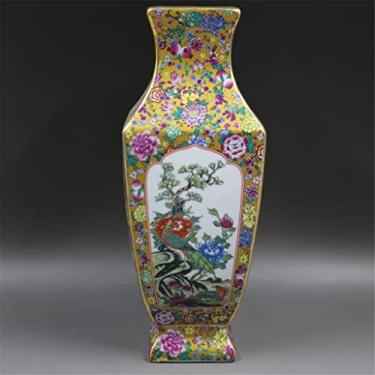 Imagem de Mark Gold Pastel Quatro Estações Vaso Quadrado Antigo Decoração de Casa Ornamentos de Porcelana Coleção Antiguidades
