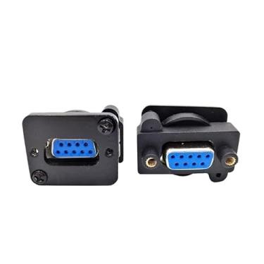 Imagem de Conector de cabo de dados DB9, plugue VGA, montagem em painel, conector tipo D, soquete de porta de 9 pinos, adaptador macho fêmea DP9 (fêmea para fêmea B)
