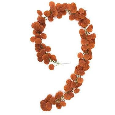 Imagem de Guirlanda de Folhas Penduradas Artificiais - Falsas Realistas Outono para Decoração Festa Halloween Casamentos e DIY Plantas Tecido Seda Paisagem Gramado Cerca Porta Parede Interna