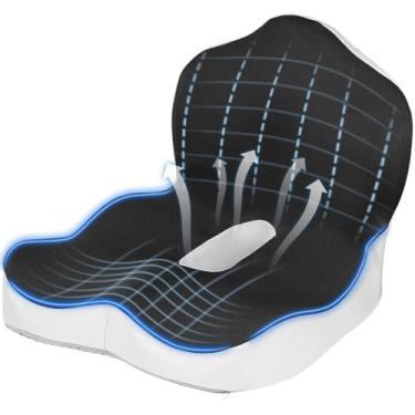 Imagem de Almofada Gel, Almofada Coccix, Base Antiderrapante, Almofada de Assento para Cadeira de Escritório, Home Office, Gaming e Conforto Postural