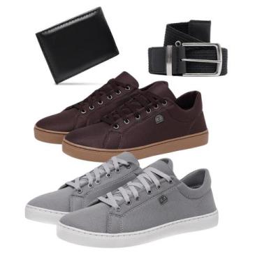 Imagem de Kit 2 Tênis Masculino Slim + Cinto + Carteira Social - Bless Acessório