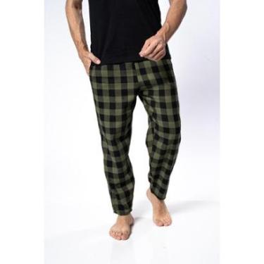 Imagem de Calça De Pijama Xadrez De Flanela Masculina-Masculino