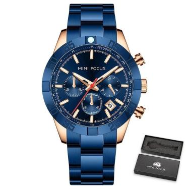 Imagem de Relógio Masculino Mini Focus Mf0416g à Prova D'água Azul
