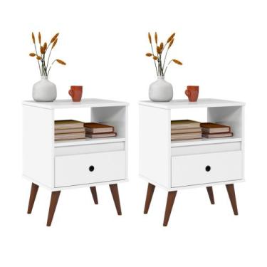 Imagem de Dupla Movel Multitarefa Apoio Mesa Mesinha Para Cabeceira Casal Soltei