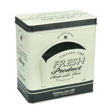 Imagem de Lata Porta Cápsulas Café Nespresso Dolce Preto E Branco - Wincy