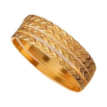 Imagem de Pulseira De Metal Fina Banhada a Ouro Com Flor Esculpida, Bracelete De